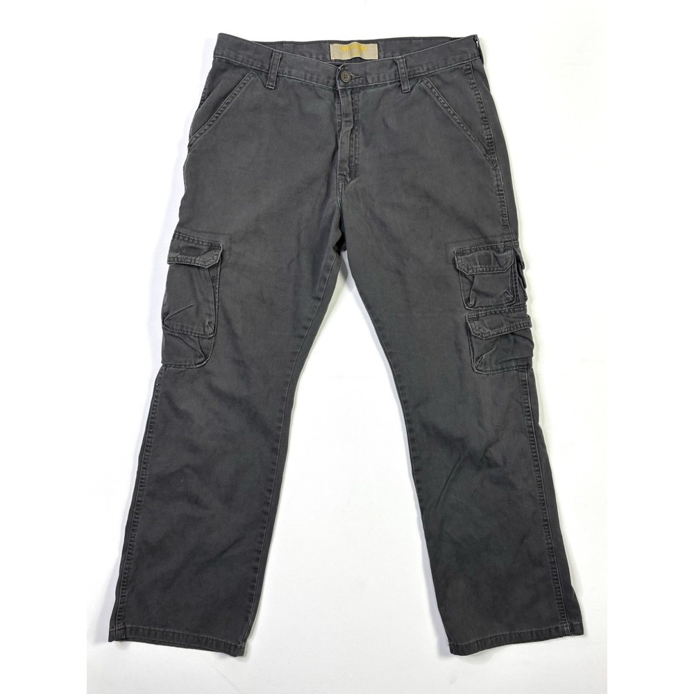 Wrangler Cargo Pants Men's 34x30 Gray Relaxed Fit Utility